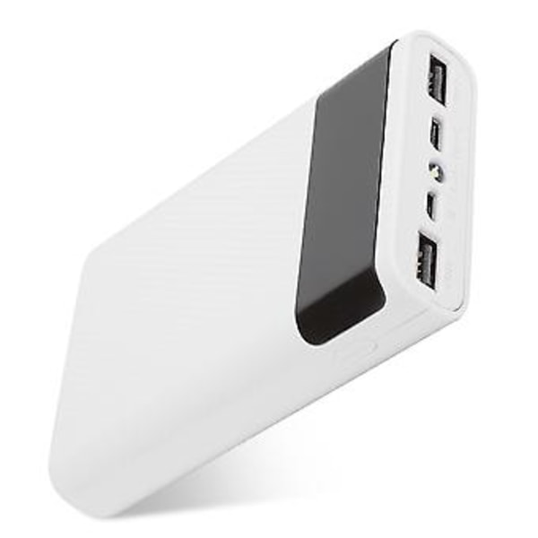 KA4 Högkvalitativ ABS 4 X 18650 Portabel DIY Normal Batterilåda Ingen Svetsning Mobil Power Case Kit för Laddning blanc