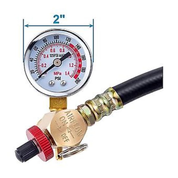 Tankventilsett med måler, Tank Rep Kit leveres med 2 tommers trykkmåler med 1/8 tommers Np