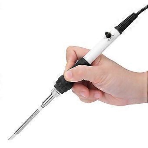 Sähköinen juotoskolvi säädettävällä lämpötilalla, nopea lämmitys, DIY-sarjat 200-400 DC12-24V Valkoinen