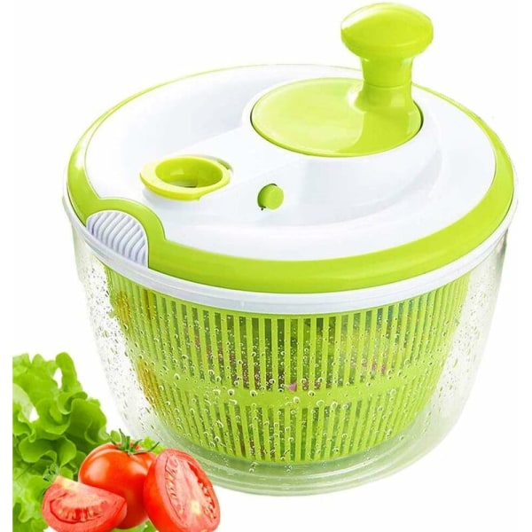 Snabbdesignad salladsbehållare för torkning och dränering av sallad och grönsaker, stor kapacitet 5 L sida, diskmaskinsäker (grön)-Fei Yu