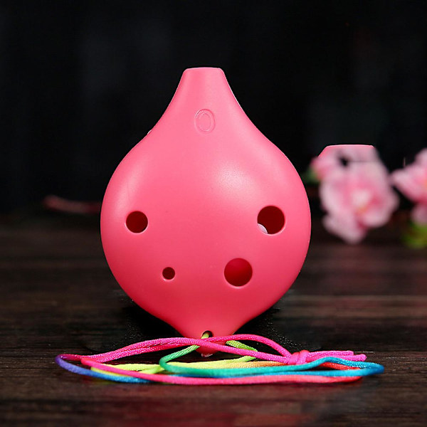 6-hullet plastik alt C ocarina, velegnet til børns læring, lærerundervisning, pink