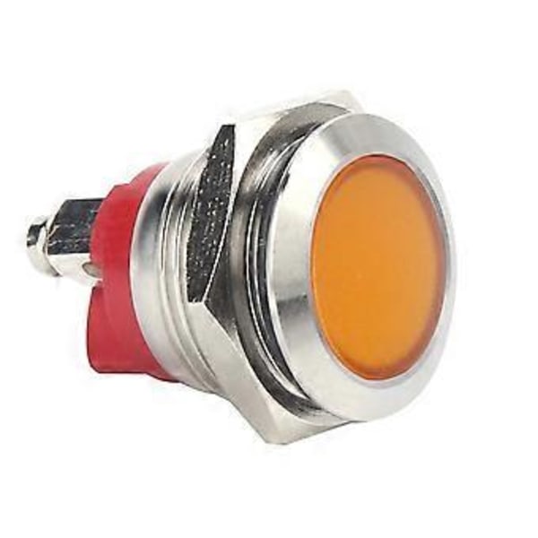 0,6in LED Indikator Lysstærk Signallampe Flammehæmmende Base IP66 Vandtæt Universal (Gul)