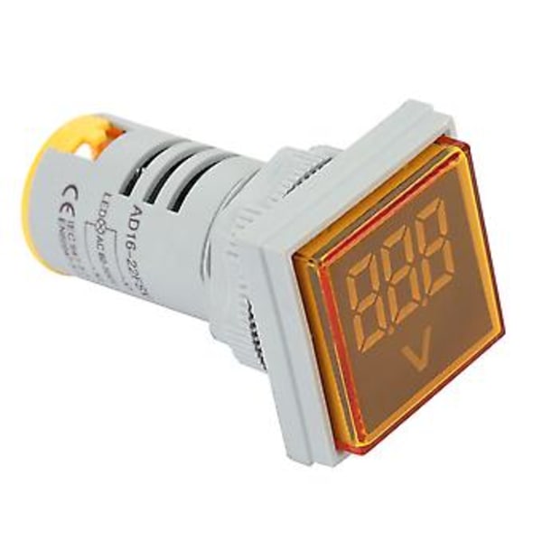 LED Voltmeter Signallampa Digital Display AC Spänningsmätare Indikatorlampa Testare (Gul)