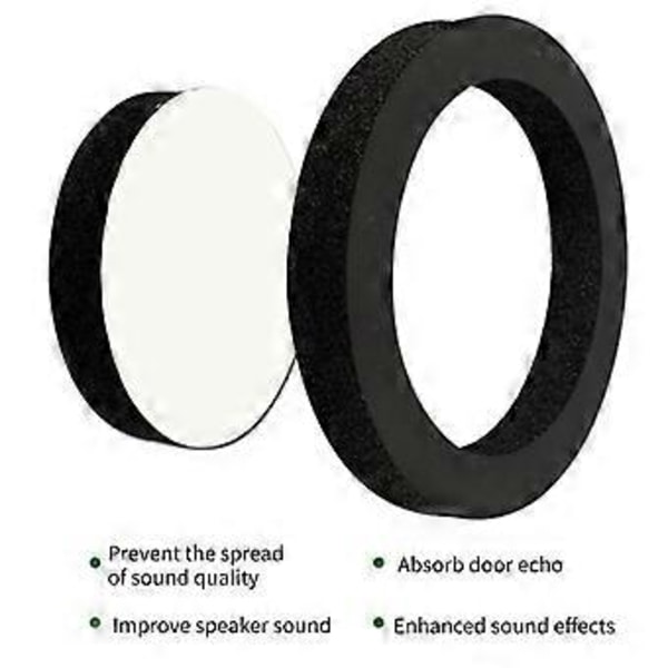 Universal 6,5\" Bildør Højttaler Isolationsringe Woofer Skum Pad Lydisolering