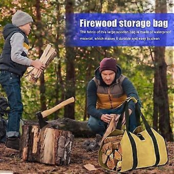 Kraftig Canvas Vedbärväska, stor Vedväska, hållbar Vedhållare, Eldstad Vedspis Tillbehör Förvaringsväska För Eldplats För Camping,