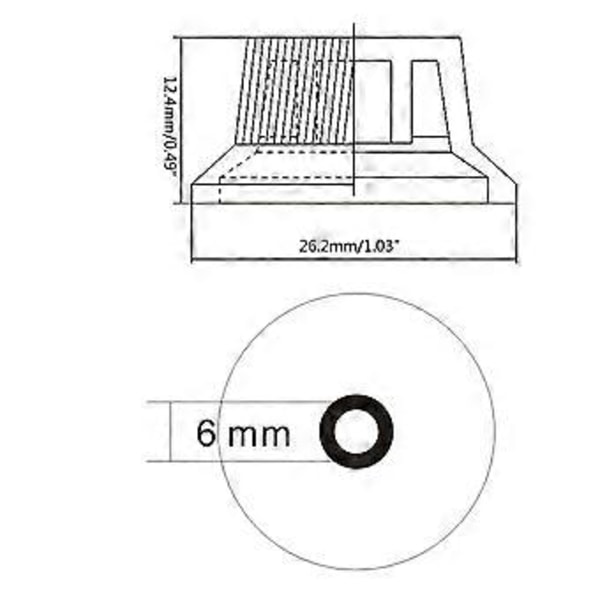 4 stk./sett Volum Tone Knotter Topphatt Rett Gitar Hastighetskontroll Knotter i Plast