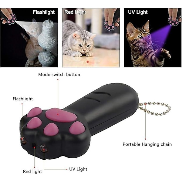 Katt leksaker, 7 i 1 Multifunktion katt jagare leksaker Mini ficklampa, katt tass form Batteridriven katter Tracker, husdjur katt träning träningsverktyg
