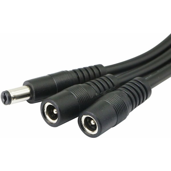 5,5/2,1MM 12V DC-strømkabelsplitter 1 han til 2 hun-stik CCTV DC-splitter 1 han til 2 hun-splitterkabel (0,3M)