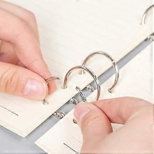 50 stk. ringbindsringe 3,2 cm, el-belagte stålringe, løse blade ringbindsringe, nøgleringe, metalringe til indeks S.