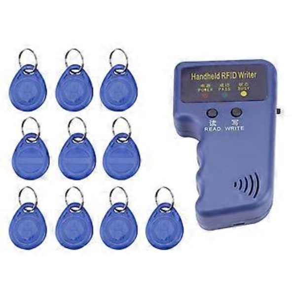 125KHz Handhållen RFID-skrivare/Kopiator/Läsare/Duplicerare med 10 st ID-taggar
