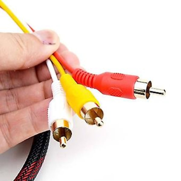 US 5ft til 3- Video O AV Compnt Konverter Adapter Kabel til HDTV