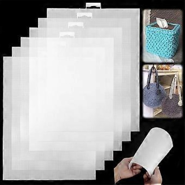 6 Stycken Plast Canvas Ark, Broderi Öljettnät, Plastnät Ark för DIY Handgjorda Stickprojekt
