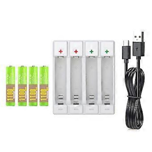 1.5V AA AAA Genopladelig Lithium Batterioplader 4CH til Ur Fjernbetjening