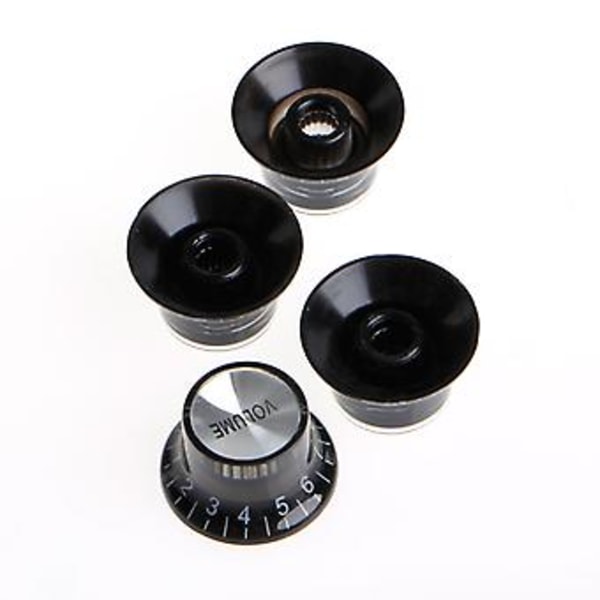2 Tone 2 Volum Knotter Gitar Kontroll Sølv Hatt Klokke Topp Potensiometer C