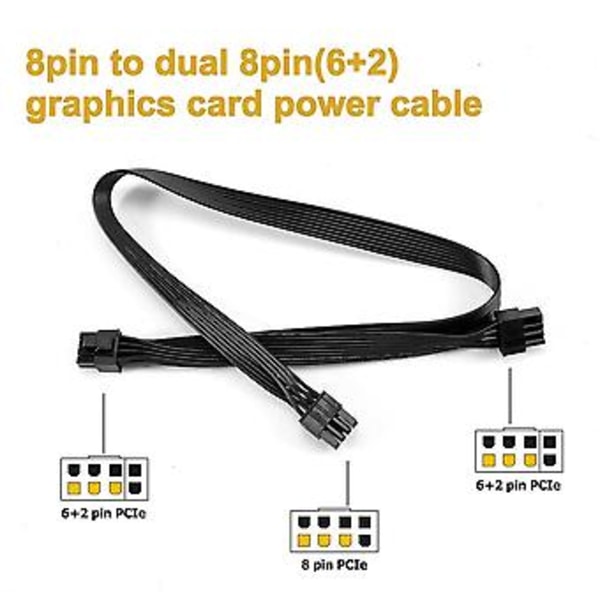 PCI-e 8-nastainen kaksois-8-nastaiseen (6+2-nastaiseen) virtalähdekaapeli V Gold -sarjan V750 V650 V550 modulaarisille virtalähteille