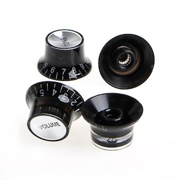 2 Tone 2 Volum Knotter Gitar Kontroll Sølv Hatt Klokke Topp Potensiometer C