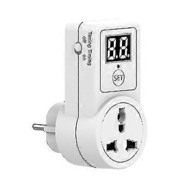 Digital Elektrisk Timer Pluggkontakt Med Nedtellingsbryter Tidskontroll EU Plugg