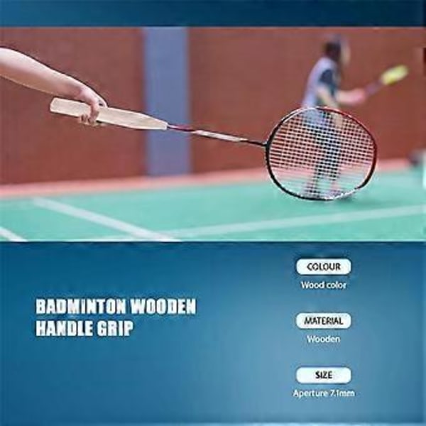 2 st Badmintonracket Handtag Trä Badmintonhandtag Reparation av Badmintonracket, G6