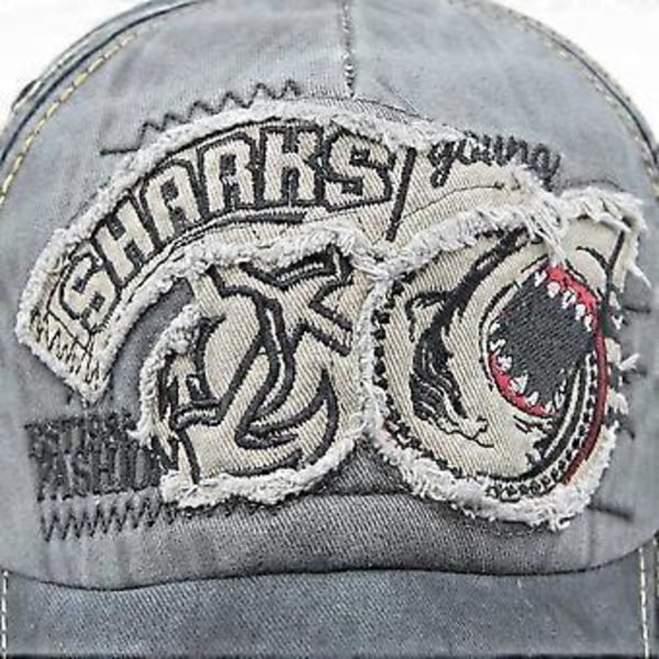 Retro gammel stor haj baseball kasket solhat stort hoved omkreds par buet skygge peaked cap stor broderi cowboyhat