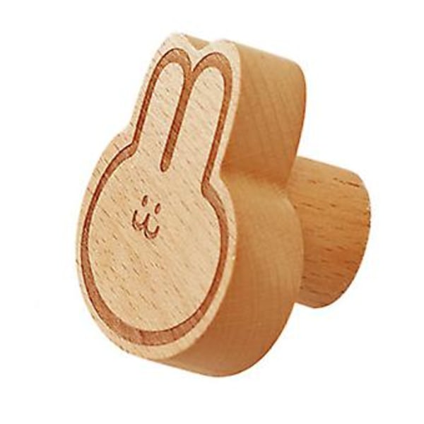 Träkrokar med tecknat motiv, mångsidiga söta kaniner, stark lastkapacitet, robusta väggkrokar för hall, badrum, sovrum
