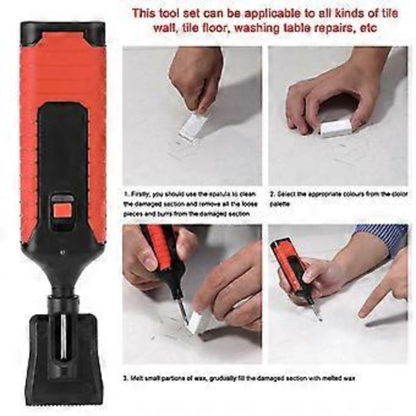 Keramisk Kakelreparationsverktyg Set Repor Reparation Sprickfyllning Kakel DIY Golvreparationskit Fix Vax Repor Reparationsverktyg
