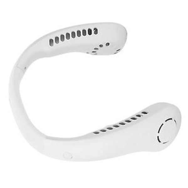 Bärbar Halsfläkt 3 Hastigheter Justerbar Lågt Ljud Uppladdningsbar Hands Free Bladlös Fläkt för Kvinnor och Män Vit
