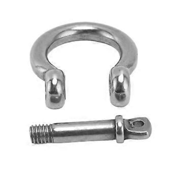 4 stk. 304 Rustfritt Stål Sjakkel Skrue Pin D Ring Bueform Anker Last Klemme Erstatning M5