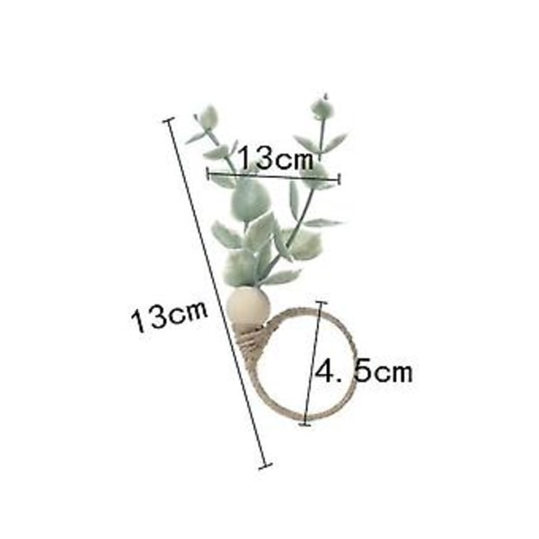 Servietringe 6 Rustikke Eukalyptus Træ Servietringe Boho Blad Træperle Bondegårds Servietring Holder