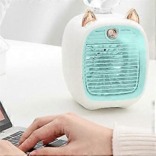 Vannkjølende Vifte, Mini Vifte, USB-Vifte, Bord Turbo Luftfukter Rosa & Hvit
