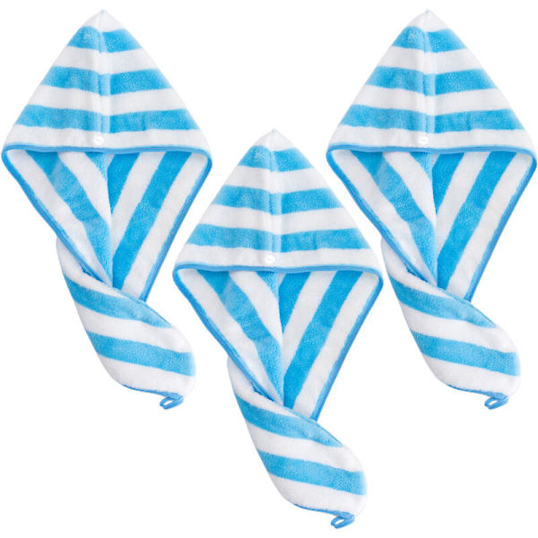 3-pack mikrofiberhårhandduk wrap superabsorberande hårturban för vått hår mjukt hårtorkande handduk style3