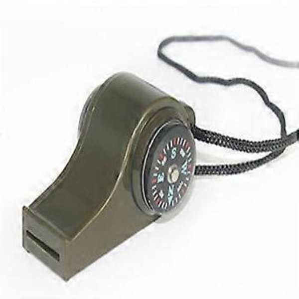3 i 1 Nödsignal Visselpipa Kompass Termometer Cheerleading Visselpipa Camping Vandring Utrustning 2-pack