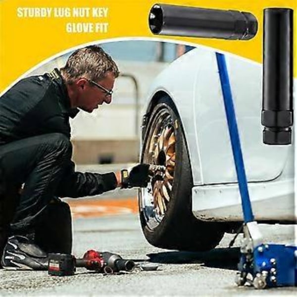 7 Spline Lug Nut Nøkkel 6 Spline Lug Nut Socket Fjerningsverktøy, 2 STK Dobbel Sekskantdrift Ettermarked Hjul Lås Nøkkel Erstatning
