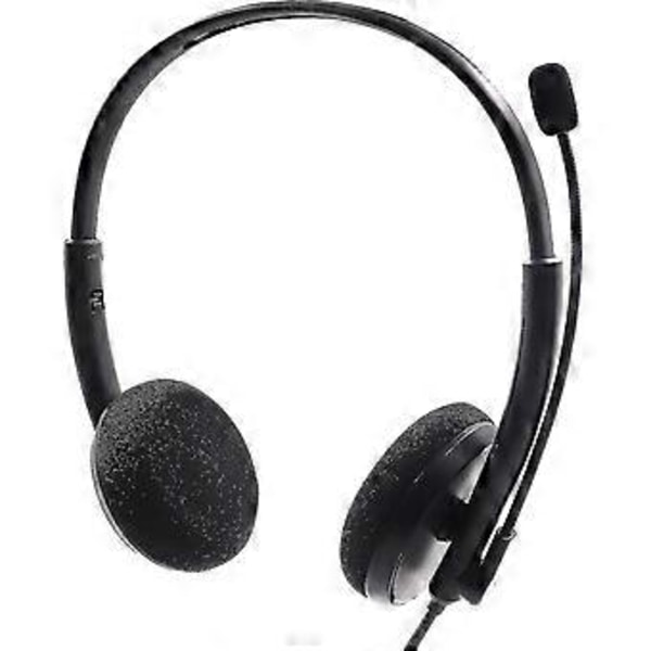 USB-headset med mikrofon og støyreduksjon, headset med mikrofon for bærbar PC, PC-headset, headset for kundesenter, kontroll med demping for chat