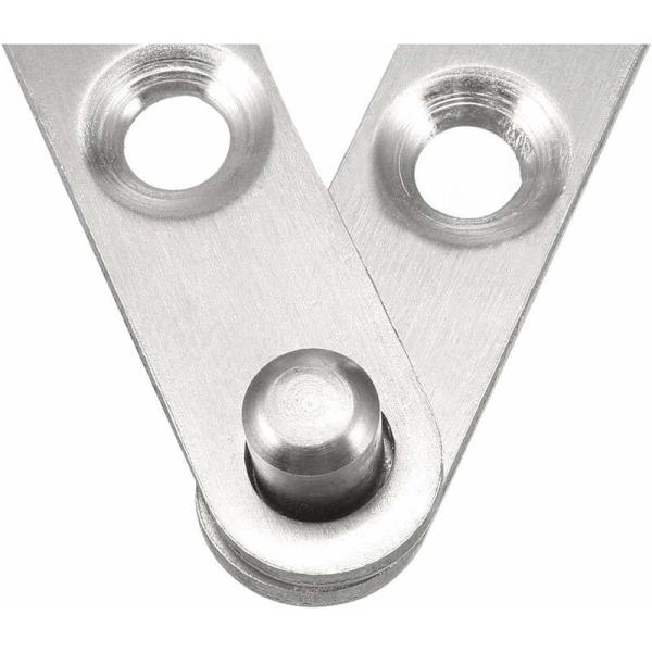 6 stk. dørhængsler i rustfrit stål, båndbeslag, 360 graders roterende dørhængsel, hardware 57 mm x 16 mm (sølv)