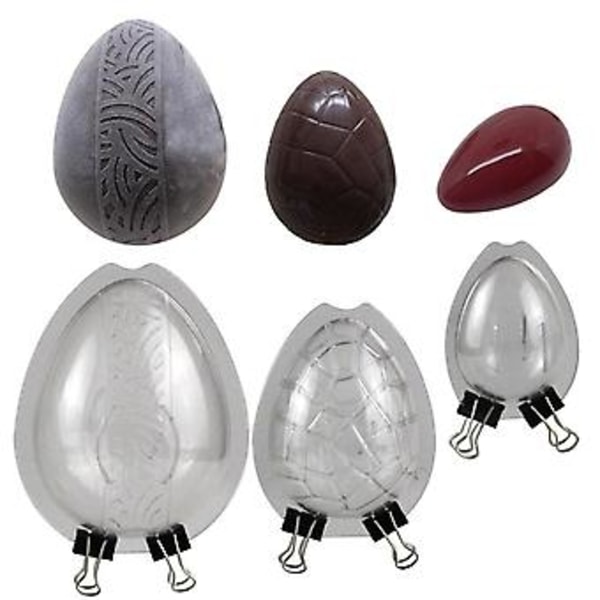 6 st DIY Chokladform 3D Äggform Ba C Form Kakbedömningskit Ba Past
