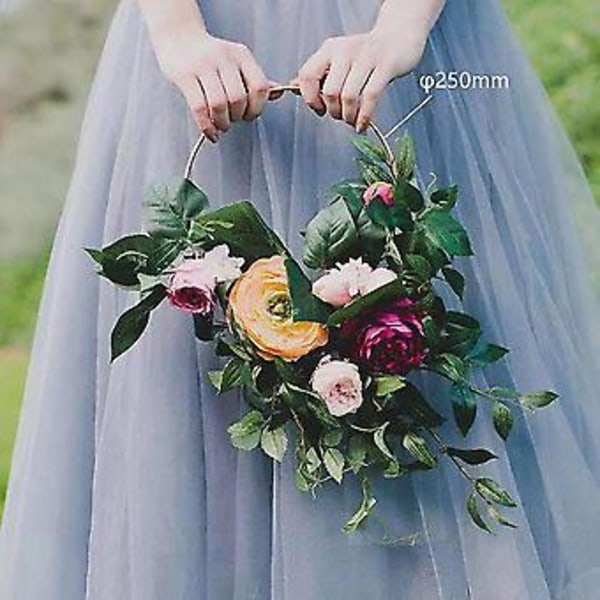 8-pack 25 cm Guld Drömfångare Metallringar Blomsterkransar Krans Makramé Skapelser Ring För Diy Cr