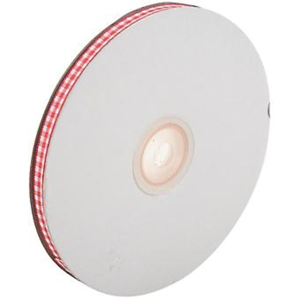 45m Hel Rulle Klippta Längder Gingham Band Sömnadshantverk, 6mm Bred Röd