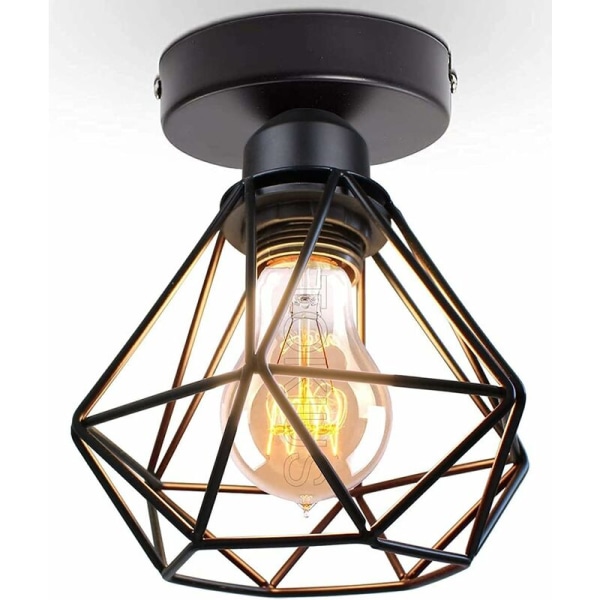 Vintage Industrial Ceiling Light Fixture E27 Retro Chandelier Pendant Lamp Design Metal Cage Ø160mm ceiling lighting For Living Room Kitchen Bedroom