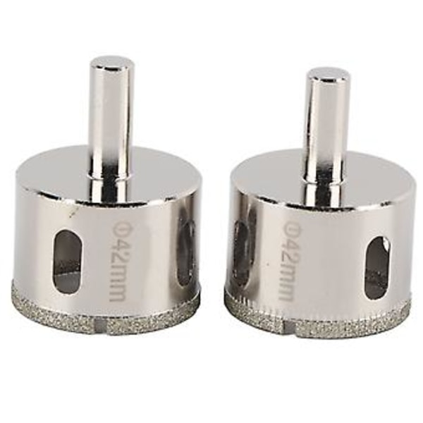 2 stk. Diamant Sand Hulsav Integral Støbning Glasbor til Keramiske Fliser Marmor 42mm
