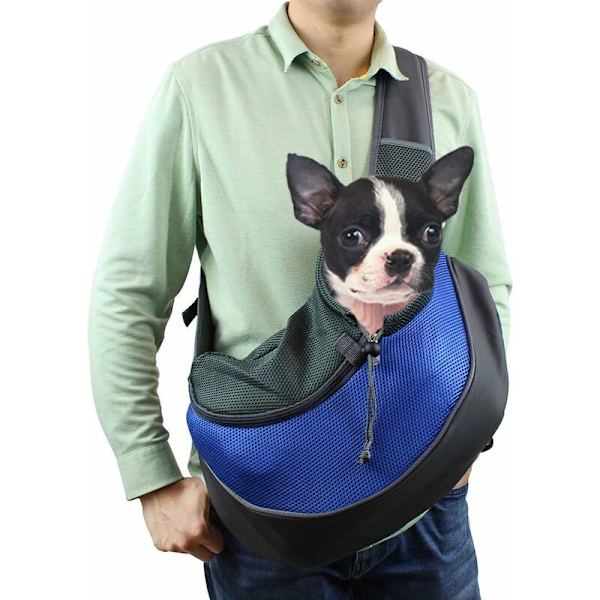 Bärsele för hund, handsfree sidobärsele för husdjur, bärbar, lätt, andningsbar mesh, utomhus, resebröstväska för husdjur