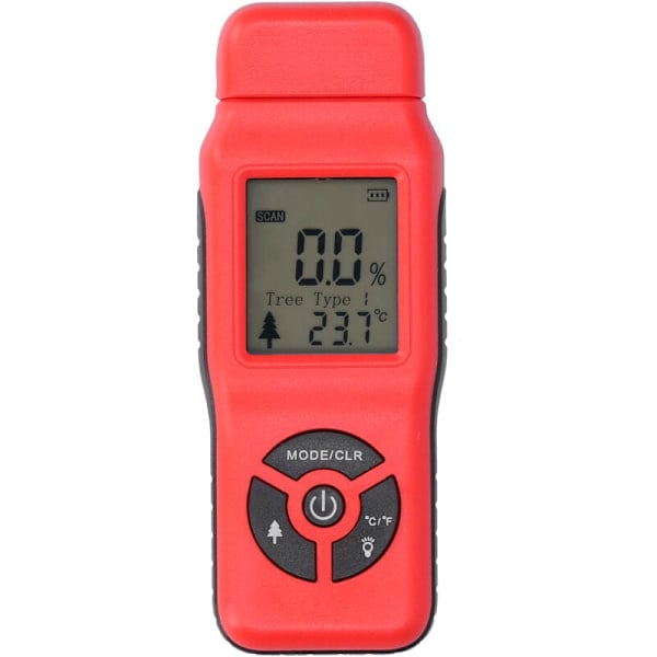 Portable Digital Humidity Tester LCD Wood Damp Detector Accessory (Red)