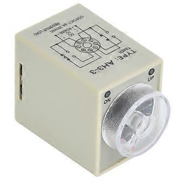 AH3-3 Timerrelä Elektronisk Typ Justerbar Släppfördröjning Tidsrelä 8 Stift 3S (DC24V)