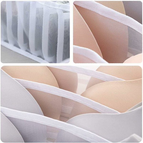 Underwear Organizer, Underwear Storage Box Med Rum, Strømper BH Underbukser Organizer Foldbar Skuffe Organizer (6 Gitter + 7 Gitter +