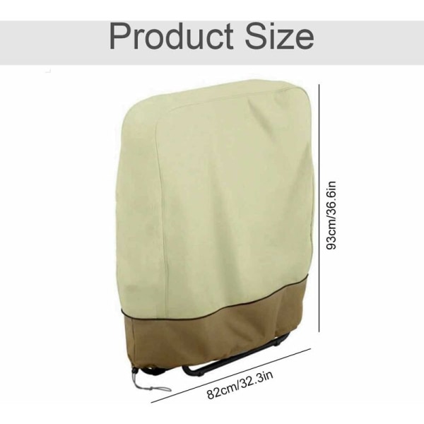 Skyddande överdrag för trädgårdsstol - Fällbar Oxford-presenning, med förvaringsväska, beige och brun, 190T, 1 st-9382 HIASDFLS