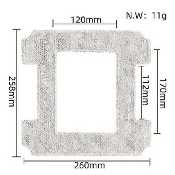 For Winbot W1 Pro Vindusvasker Robot Mopp Erstatninger Moppepute Tilbehør Deler