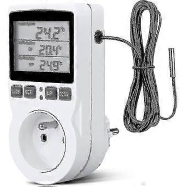 Digital / Värme- och kyltermostatuttag LCD Temperaturkontroll, 230V för växthus, jordbrukstemperaturkontroll/terrariumtermostat (uttag)