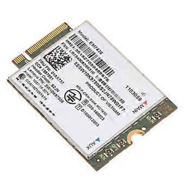 EM7430 FDD/TDD LTE 4G Modul WCDMA GNSS 4G-kort för Thinkpad X1C Gen5 Notebook T470S Lt 10 Tablet Laptop