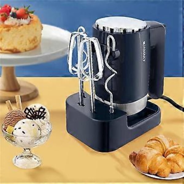 Elektrisk håndmixer rustfrit stål 600W med opbevaringsbase køkken madmixere bagning EU-stik