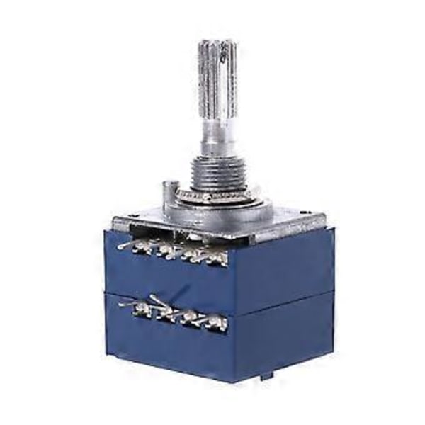 Potentiometer RH2702 8-stiftad tandad delad axel 6MM Precision 27-typ A100K 100K