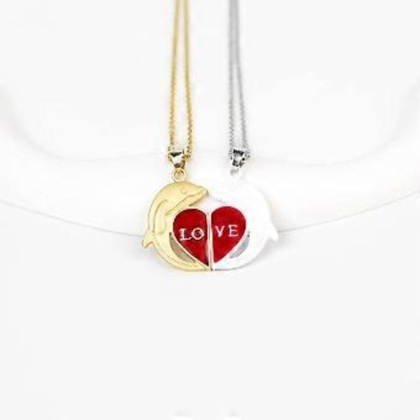 Halsband för kärlekspar Magnetisk attraktion Legering Hängsmycke Halsband Alla hjärtans dag Tillbehör